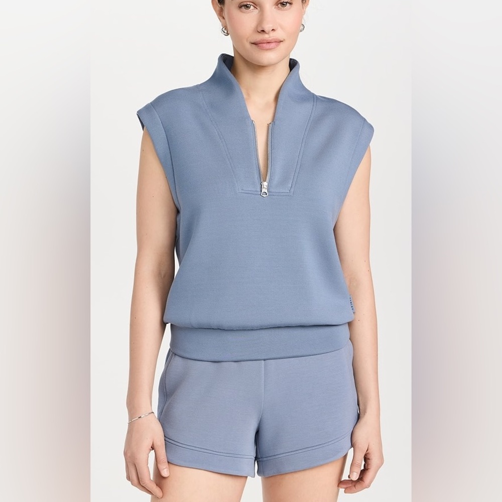 Varley Loretta Half Zip Womens Sleeveless Sweater and shorts set